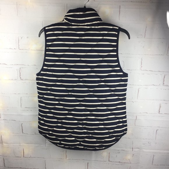 JCREW: Womens-Navy/Striped Vest-SZ: Small - Picture 7 of 8